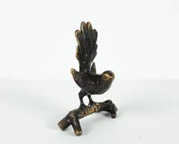 Bronze Birds On A Branch Statue, 5.2 Inch Bird Figurine, Love Bird, Animal, Handmade, Ornament, Nursery Decor, Gift For Her, Grandma