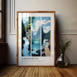 Avalanche Lake Trail Poster Glacier National Park Montana Print - thumbnail 1