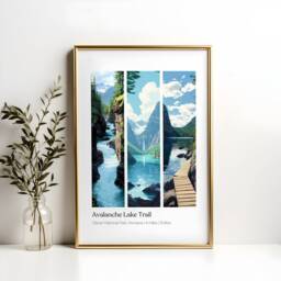 Avalanche Lake Trail Poster Glacier National Park Montana Print - thumbnail 2