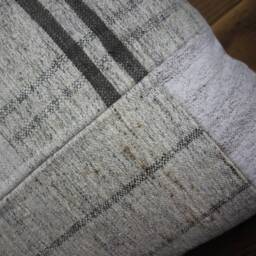 50cm - 20Inch Vintage Kilim Patchwork Cushion Cover Handwoven - Modern Assembly White Cream Grey Checks - thumbnail 3
