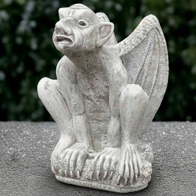 Sitting Guardian Gargoyle Statue Concrete Monster Sculpture Cement Demon Decor Gargoyle Lover Gift Handmade Front Door Ornament - image 1