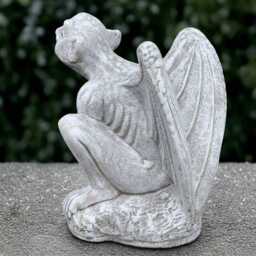 Sitting Guardian Gargoyle Statue Concrete Monster Sculpture Cement Demon Decor Gargoyle Lover Gift Handmade Front Door Ornament - thumbnail 2