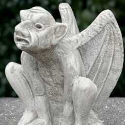 Sitting Guardian Gargoyle Statue Concrete Monster Sculpture Cement Demon Decor Gargoyle Lover Gift Handmade Front Door Ornament - thumbnail 4
