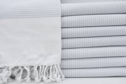 Gray Striped Towel, Turkish Towel, White Towel, Beach Towel, Bath Towel, Spa Towel, Bohemian Peshtemal, 40''x70'', 100% Cotton Towel, B1-Gelinteli