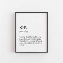 Slay Definition Print - Funny Teen Slang Wall Art, Empowering Gift For Teens, Gen Z Decor, Modern Room Teenager Ideas - thumbnail 1