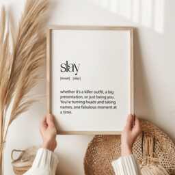 Slay Definition Print - Funny Teen Slang Wall Art, Empowering Gift For Teens, Gen Z Decor, Modern Room Teenager Ideas - thumbnail 2