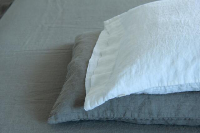 Linen Pillowcase With Open Closure, Standard, Queen, King, Euro Sham, Body Pillow Size. Softened & Stonewashed Made By Mooshop.37 - image 1