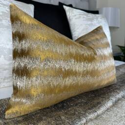 "Gold Cushion Cover, Pillow Cover 12"" X 20"" Throw , Luxury Pillow, 16"" 18"" 22"" 24"" 26" - thumbnail 1