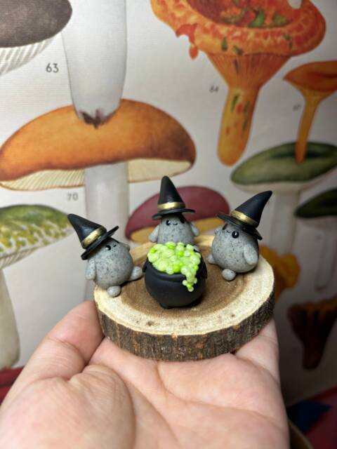 Witchy Rocks, Desk Buddies 3 Bundle With Cauldron - image 1