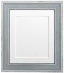 Scandi Blue Distressed Photo Frame With White Mount - thumbnail 1