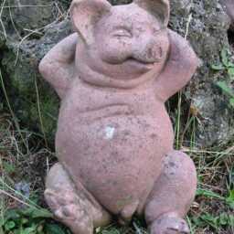 Lazy Pig Animal Sculpture Figure Medium Art Sandstone Antique Look P 12 - thumbnail 2