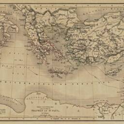 1847 Biblical Map Of Saint Paul Travels Region Rustic Decor Map Christian Wall Vintage Home Gift Idea - thumbnail 2