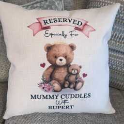 Mummy Gift Cushion Mother's Day Reserved For Bear Personalised - thumbnail 3