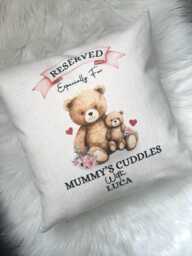 Mummy Gift Cushion Mother's Day Reserved For Bear Personalised - thumbnail 1
