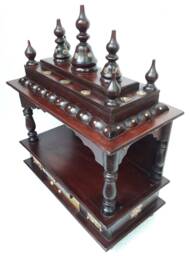 Handcrafted Wooden Pooja Ghar Wall Mounted Temple, Home Art Decor - thumbnail 1