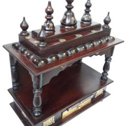 Handcrafted Wooden Pooja Ghar Wall Mounted Temple, Home Art Decor - thumbnail 2