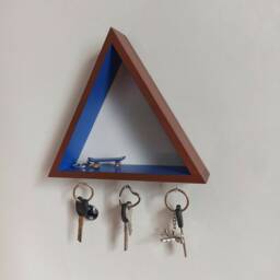 stylish Key Organizer - Handcrafted Geometric Wall Shelf - thumbnail 4