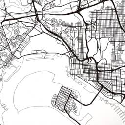 San Diego City Map Hand Drawn Street Southern California Drawing Black & White - Art Print Wedding Realtor Gift Wall - thumbnail 3