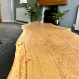Live Edge Solid Oak Coffee Table With 4 Hairpin Legs - thumbnail 3