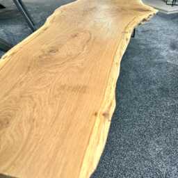 Live Edge Solid Oak Coffee Table With 4 Hairpin Legs - thumbnail 4
