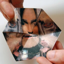 Transformation Mask, Northwest Coast Canada, A Hexaflexagon Paper Sculpture - 2015, Item No. 184 - thumbnail 4