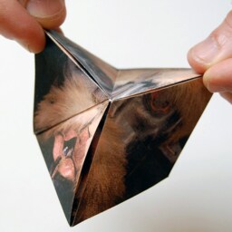 Transformation Mask, Northwest Coast Canada, A Hexaflexagon Paper Sculpture - 2015, Item No. 184 - thumbnail 3