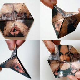 Transformation Mask, Northwest Coast Canada, A Hexaflexagon Paper Sculpture - 2015, Item No. 184 - thumbnail 2