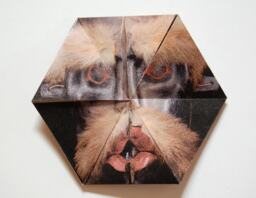 Transformation Mask, Northwest Coast Canada, A Hexaflexagon Paper Sculpture - 2015, Item No. 184 - thumbnail 1