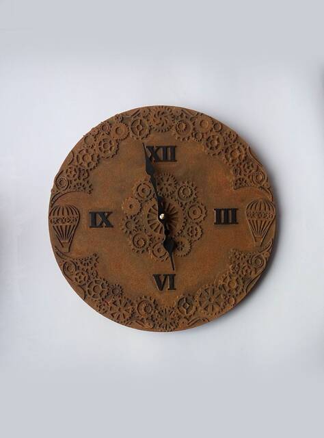 steampunk Hot Air Balloon Wall Clock Industrial Decor - image 1