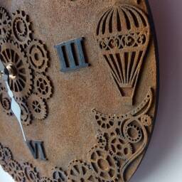steampunk Hot Air Balloon Wall Clock Industrial Decor - thumbnail 2