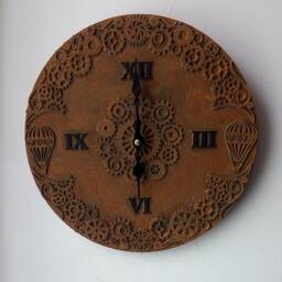steampunk Hot Air Balloon Wall Clock Industrial Decor - thumbnail 3