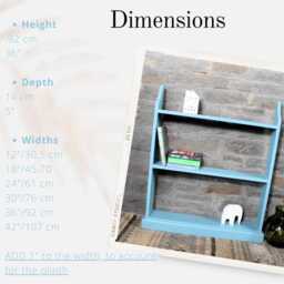 Solid Wood Bookcase Hand-Painted Blue Finish, Ready Assembled - thumbnail 4