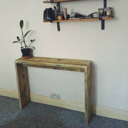Rustic Console Table - Sustainably Made With Reclaimed Wood Radiator Shelf For Home, Entryway Or Bedroom Choice Of Colours & Sizes - thumbnail 3