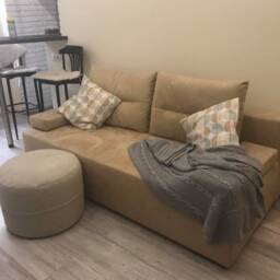 Linen Floor Pouf Ottoman Rustic Style Eco Furniture For Home Natural Linen Cover Scandnavian Hygge The Filling Is Not Including - thumbnail 3