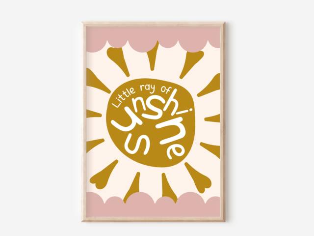 Little Ray Of Sunshine Print, Colourful Print For Child's Room Or Playroom - Print Only - image 1