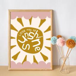 Little Ray Of Sunshine Print, Colourful Print For Child's Room Or Playroom - Print Only - thumbnail 2