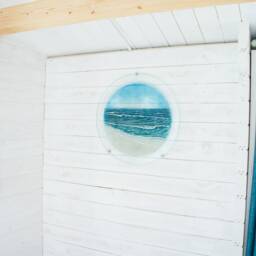 Porthole Fused Glass Wave, Glass Wall Art, Hanging 58cm - 23 - thumbnail 2