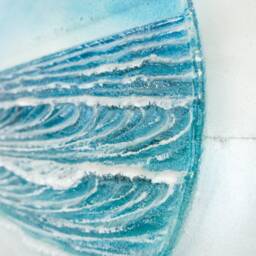 Porthole Fused Glass Wave, Glass Wall Art, Hanging 58cm - 23 - thumbnail 3