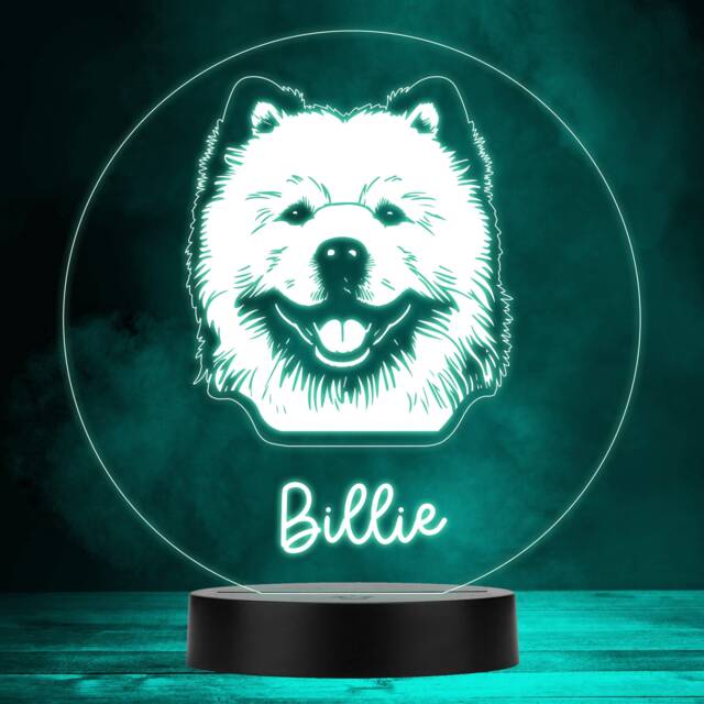 Chow Dog Pet Silhouette Multicolour Personalised Gift Led Lamp Night Light - Bedroom - image 1