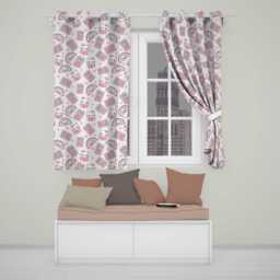 Cute Kawaii Pink Maths Study Calculator Kitty Book Learning Seamless Pattern Readymade Eyelet Ring Top Thermal 100% Blackout Curtains - thumbnail 1