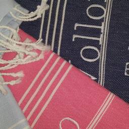 Monogram Turkish Cotton Beach Towel, Personalized Peshtemal, Spa Gym Pool Towel - thumbnail 2