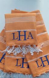 Monogram Turkish Cotton Beach Towel, Personalized Peshtemal, Spa Gym Pool Towel