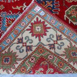 5'2x7'0 Ft Red Afghan Kazak Hand Knotted Area Rug - Luxury Rug Medallion Turkish Geometric For Livingroom - thumbnail 4