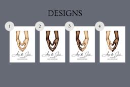 Personalised Wedding Gift, Print, Holding Hands Anniversary Couples 1st Anniversary Gift - thumbnail 1