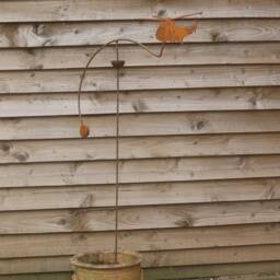 Rusty Metal Sea King Helicopter Wind Rocker - Garden Art - thumbnail 1