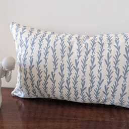 Pale Cream Denim Ivy Cotton Cushion Cover, Coastal Interiors, Handmade Scatter - thumbnail 3