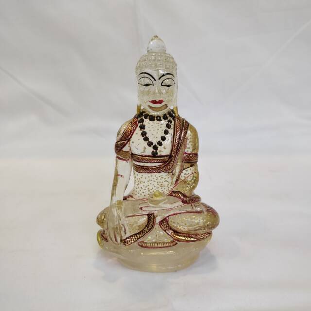 Crystal Gautam Buddha Shakyamuni Meditating Blessing Spiritual Figurine Zen Yoga Decor Home Gift - image 1