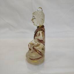 Crystal Gautam Buddha Shakyamuni Meditating Blessing Spiritual Figurine Zen Yoga Decor Home Gift - thumbnail 2