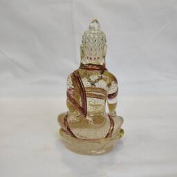 Crystal Gautam Buddha Shakyamuni Meditating Blessing Spiritual Figurine Zen Yoga Decor Home Gift - thumbnail 3