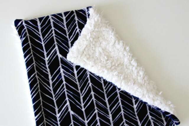 Dream Lovie. Security Blanket. Personalized Lovey. Faux Fur Navy Harringbone. Mini Baby Minky Shower Gift - image 1